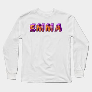 Top 10 best personalised gifts 2022  - Emma- personalised,personalized custom name with flowers Long Sleeve T-Shirt